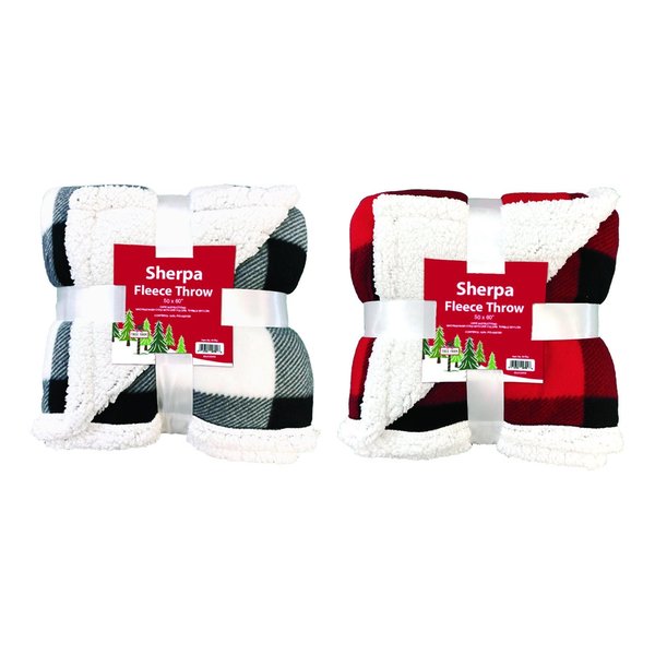 Jm Home Fashions J & M Home Fashions Buffalo Check Throw Sherpa Fleece 4 pc JM HOME